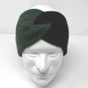 Forest Green/Black Knit Ear Warmer